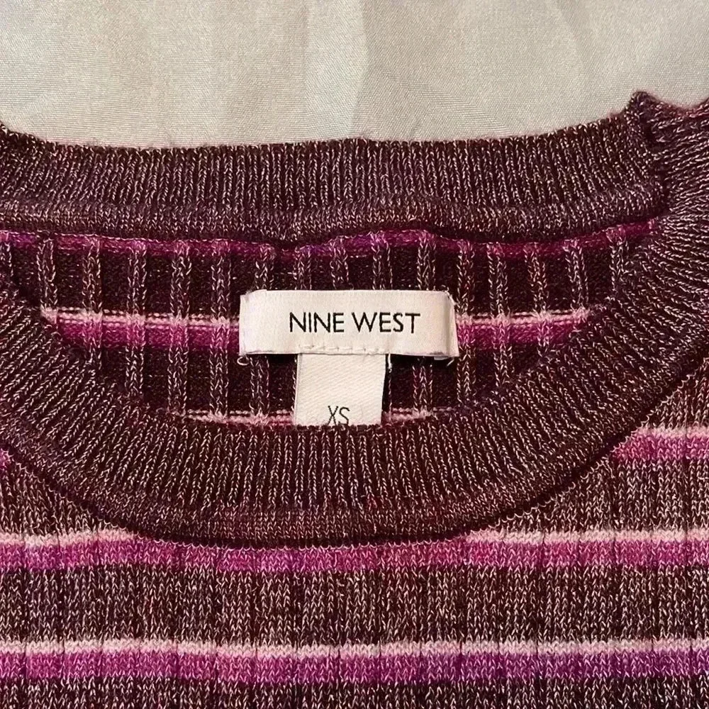 Nine West purple striped sparkly sweater